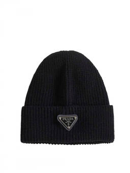 PRADA - Black Milano Logo Beanie Cap