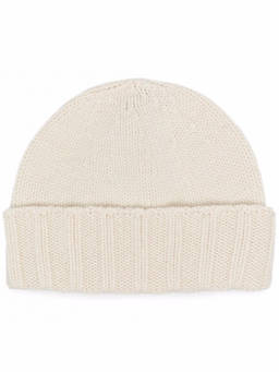 Drumohr - White Knitted Beanie Hat