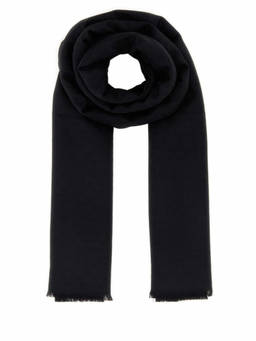 PRADA - Black Jacquard Logo Scarf