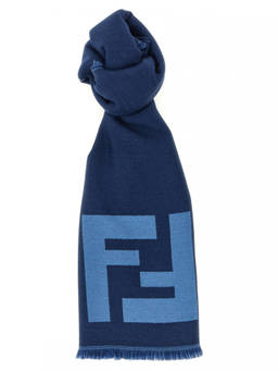 Fendi - Blue Ff Logo Scarves