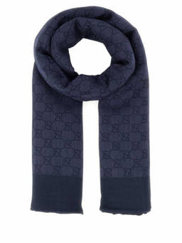 Gucci - Dark Blue Signature Logo Scarf