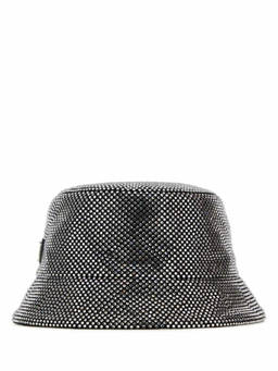 PRADA - Black Embellished Studded Bucket Hat