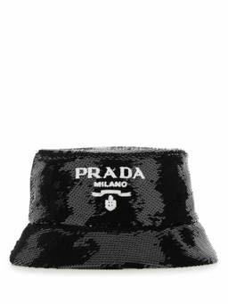 PRADA - Black Sequins Bucket Hat