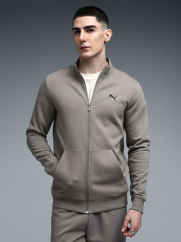 Puma - Grey Essentials Elevated Logo Full Zip Sweat Jacket