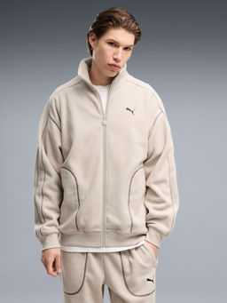 Puma - Beige Essentials Elevated Relaxed Winterized Track Jacket