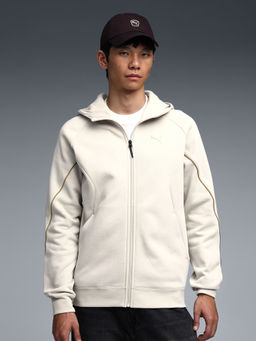 Puma - Beige Sport Full-Zip Fleece Hooded Jacket