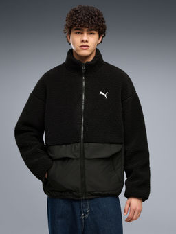 Puma - Black Hybrid Relaxed Sherpa Jacket
