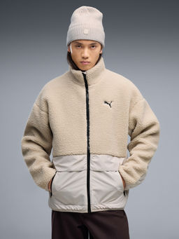 Puma - Beige Hybrid Relaxed Sherpa Jacket
