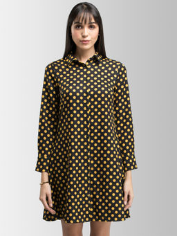 FableStreet - Black Polka Dots Dress