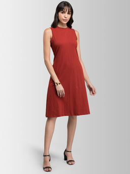 FABLE STREET - Rust Solid Dress