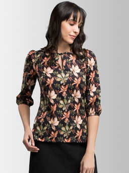 FableStreet - Black Floral Top
