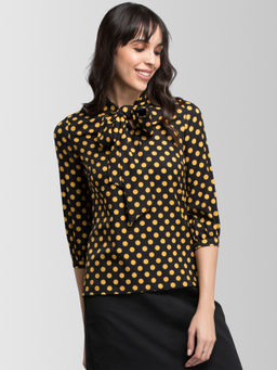 FABLE STREET - Black Polka Dots Top
