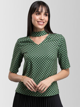 FABLE STREET - Green Polka Dots Top