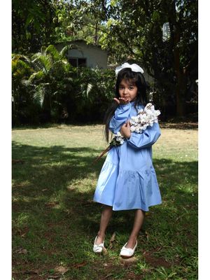Buy ZIP ZAP ZOOP Blue Solid Dress (3-4 Years) Online