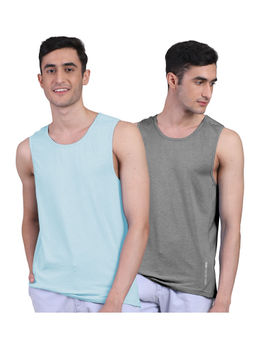 FREECULTR - Mens Twin Skin Bamboo Cotton Anti Microbial Active Vest (Pack of 2)