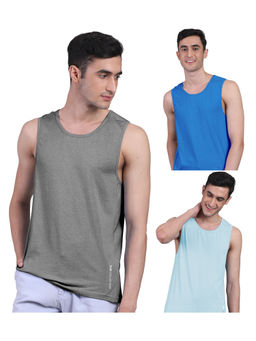 FREECULTR - Mens Twin Skin Bamboo Cotton Anti Microbial Active Vest (Pack of 3)