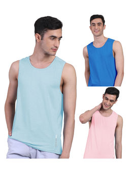 FREECULTR - Mens Twin Skin Bamboo Cotton Anti Microbial Active Vest (Pack of 3)