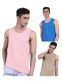 FREECULTR - Mens Twin Skin Bamboo Cotton Anti Microbial Active Vest (Pack of 3)