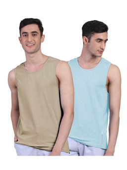 FREECULTR - Mens Twin Skin Bamboo Cotton Anti Microbial Active Vest (Pack of 2)