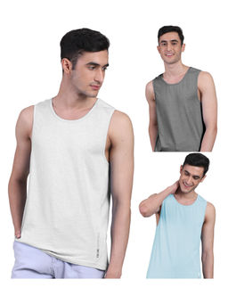 FREECULTR - Mens Twin Skin Bamboo Cotton Anti Microbial Active Vest (Pack of 3)