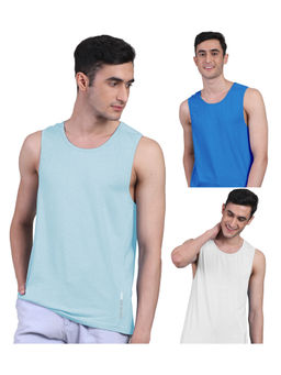 FREECULTR - Mens Twin Skin Bamboo Cotton Anti Microbial Active Vest (Pack of 3)