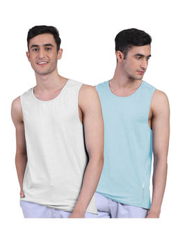 FREECULTR - Mens Twin Skin Bamboo Cotton Anti Microbial Active Vest (Pack of 2)