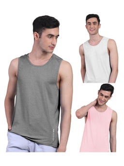 FREECULTR - Mens Twin Skin Bamboo Cotton Anti Microbial Active Vest (Pack of 3)
