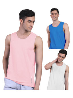 FREECULTR - Mens Twin Skin Bamboo Cotton Anti Microbial Active Vest (Pack of 3)