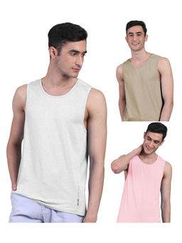 FREECULTR - Mens Twin Skin Bamboo Cotton Anti Microbial Active Vest (Pack of 3)