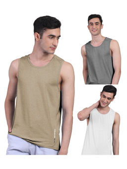 FREECULTR - Mens Twin Skin Bamboo Cotton Anti Microbial Active Vest (Pack of 3)