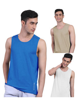 FREECULTR - Mens Twin Skin Bamboo Cotton Anti Microbial Active Vest (Pack of 3)