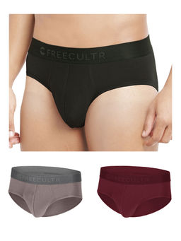 FREECULTR - Multi-Color Anti-Microbial Air-Soft Micromodal Solid Brief (Pack of 3)