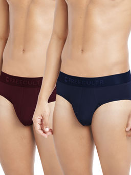 FREECULTR - Multi-Color Anti-Microbial Air-Soft Micromodal Solid Brief (Pack of 2)