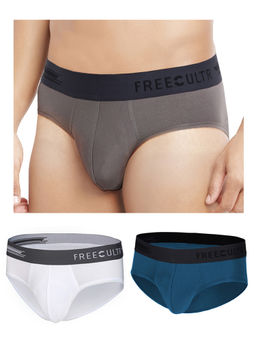 FREECULTR - Multi-Color Anti-Microbial Air-Soft Micromodal Solid Brief (Pack of 3)