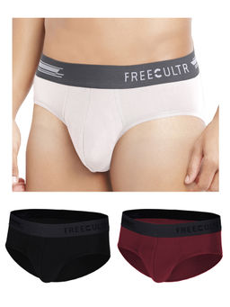 FREECULTR - Multi-Color Anti-Microbial Air-Soft Micromodal Solid Brief (Pack of 3)