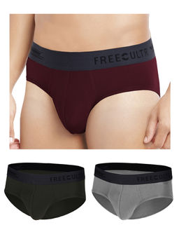 FREECULTR - Multi-Color Anti-Microbial Air-Soft Micromodal Solid Brief (Pack of 3)