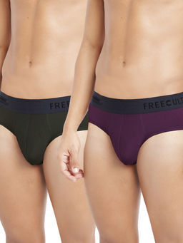 FREECULTR - Multi-Color Anti-Microbial Air-Soft Micromodal Solid Brief (Pack of 2)