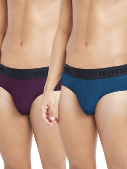 FREECULTR - Multi-Color Anti-Microbial Air-Soft Micromodal Solid Brief (Pack of 2)