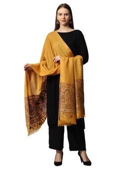 SWI STYLISH - Kashmiri Kani Wool Shawl for Women-Yellow