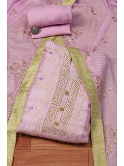 Biba - Mauve Viscose Silk Machine Embroidered Unstitched Suit (Set of 3)