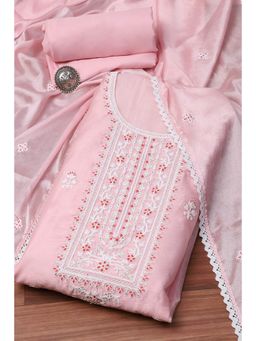 Biba - Pink Modal Machine Embroidered Unstitched Suit (Set of 3)