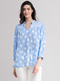 Pink Fort - Print Play Top - Blue