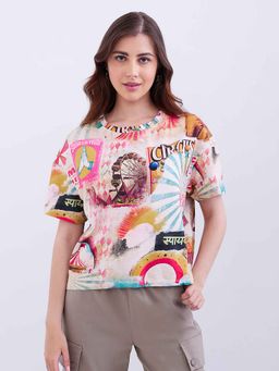 Spykar - Multi-Color Printed Half Sleeves T-Shirt