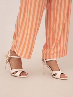 Twenty Dresses by Nykaa Fashion - Cream Almond Toe Criss Cross Stiletto Heels