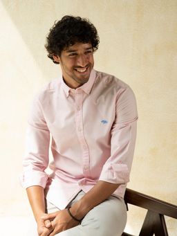 Andamen - Pink Full Sleeves Regular Fit Solid Shirt