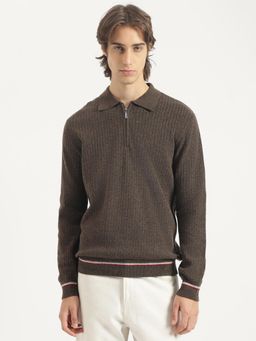 United Colors of Benetton - Brown Wool Full Sleeves Sweater