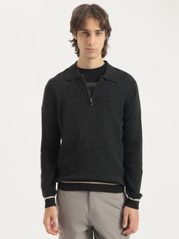 United Colors of Benetton - Black Wool Full Sleeves Sweater