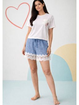 Muvazo - Love Pop White Pure Cotton Round Neck T-shirt