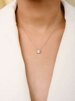 METALM - Solitaire Diamond Dainty Necklace