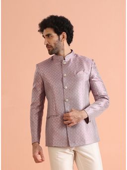 KISAH - Men Textured Pink Jodhpuri Bandhgala